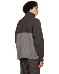 Sacai Gray Paneled Sweater