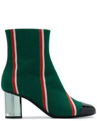 Marco De Vincenzo Striped Wool Ankle Boots With Metal Heel