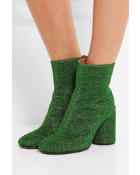 Maison Margiela Textured Lam Ankle Boots Green