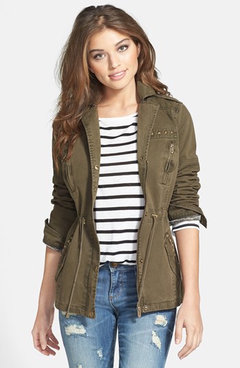 GUESS Studded Army Anorak, $138 | Nordstrom | Lookastic.com