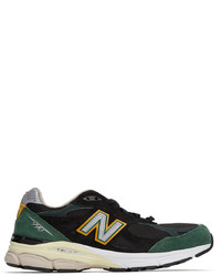New Balance Black Green Made In Us 990v3 Sneakers