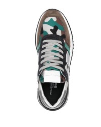 Philippe Model Paris Camouflage Print Lace Up Sneakers