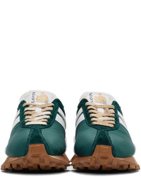 Lanvin Green White Nylon Bumpr Sneakers