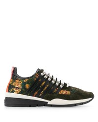 DSQUARED2 Tiger Pattern Low Top Sneakers