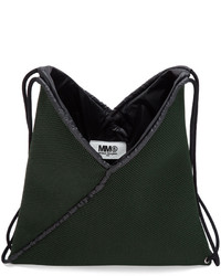 MM6 MAISON MARGIELA Green Mesh Drawstring Backpack