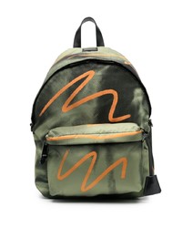 Moschino Stripe Pattern Logo Tag Backpack