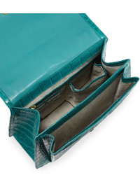 Nancy Gonzalez Crocodile Medium Structured Top Handle Bag Green Matte
