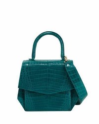 Nancy Gonzalez Crocodile Medium Structured Top Handle Bag Green Matte