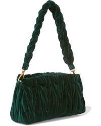 Miu Miu Matelass Velvet Shoulder Bag Emerald