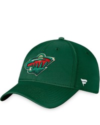 FANATICS Branded Green Minnesota Wild Team Core Primary Logo Flex Hat
