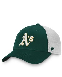 FANATICS Branded Greenwhite Oakland Athletics Core Trucker Snapback Hat
