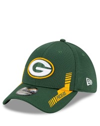 New Era Green Green Bay Packers 2021 Nfl Sideline Home 39thirty Flex Hat