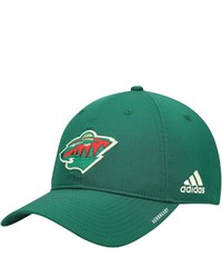 adidas Green Minnesota Wild Coach Locker Room Slouch Roready Adjustable Hat