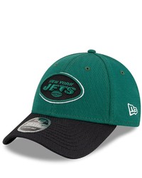 New Era Greenblack New York Jets 2021 Nfl Sideline Road 9forty Adjustable Hat