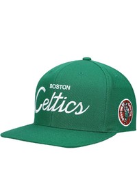 Mitchell & Ness Kelly Green Boston Celtics Hardwood Classics Vintage Script Snapback Hat