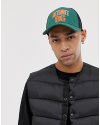 ASOS DESIGN Trucker In Green With High Build Embroidery Detail