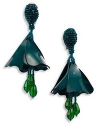 Dark Green Beaded Earrings