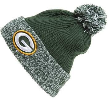 New Era Men's Green Bay Packers Heather Grey Pom Knit