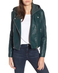 BLANKNYC Meant To Be Moto Jacket With Removable Hood