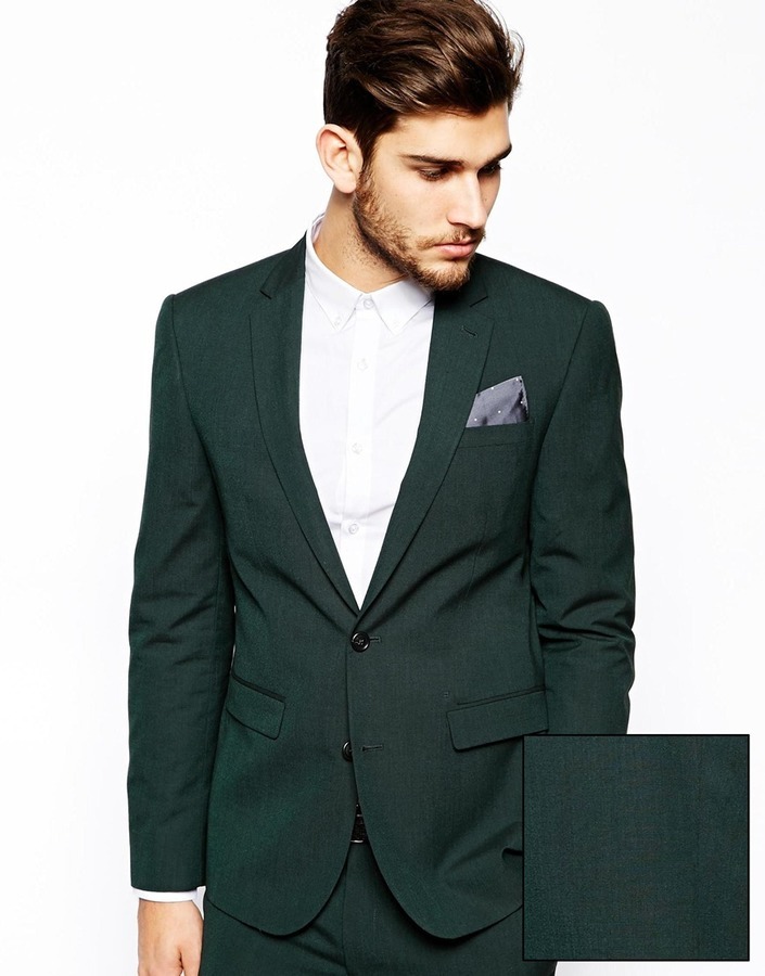 Asos Brand Slim Fit Suit Jacket In Dark Green | Where to buy & how