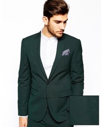 Asos Brand Slim Fit Suit Jacket In Dark Green