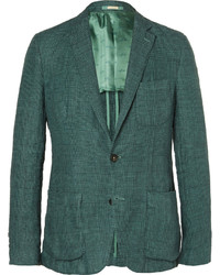 Massimo Alba Evergreen Slim Fit Prince Of Wales Checked Linen Jacket