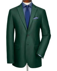 Charles Tyrwhitt Green Oxford Unstructured Slim Fit Jacket