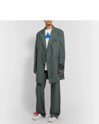 Off-White Grey Green Oversized Virgin Wool Blend Suit Jacket