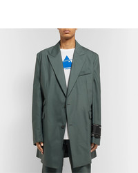 Off-White Grey Green Oversized Virgin Wool Blend Suit Jacket