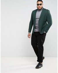 Asos Plus Slim Suit Jacket In Green