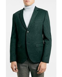 Topman Slim Fit Green Jersey Blazer