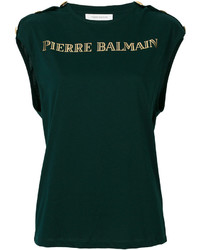 PIERRE BALMAIN Gold Tone Logo Top