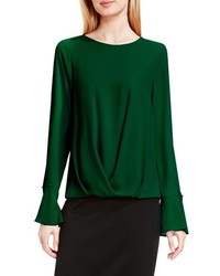 Vince Camuto Pleat Front Flutter Cuff Blouse