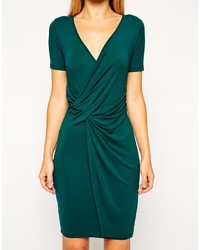 Asos Collection Body Conscious Dress With Wrap And Twist Front And Short Sleeves