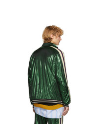 Gucci Green Oversized Laminated Track Jacket
