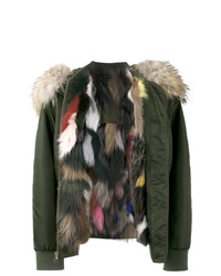Mr & Mrs Italy Multi Coloured Fur Lined Bomber Jacket