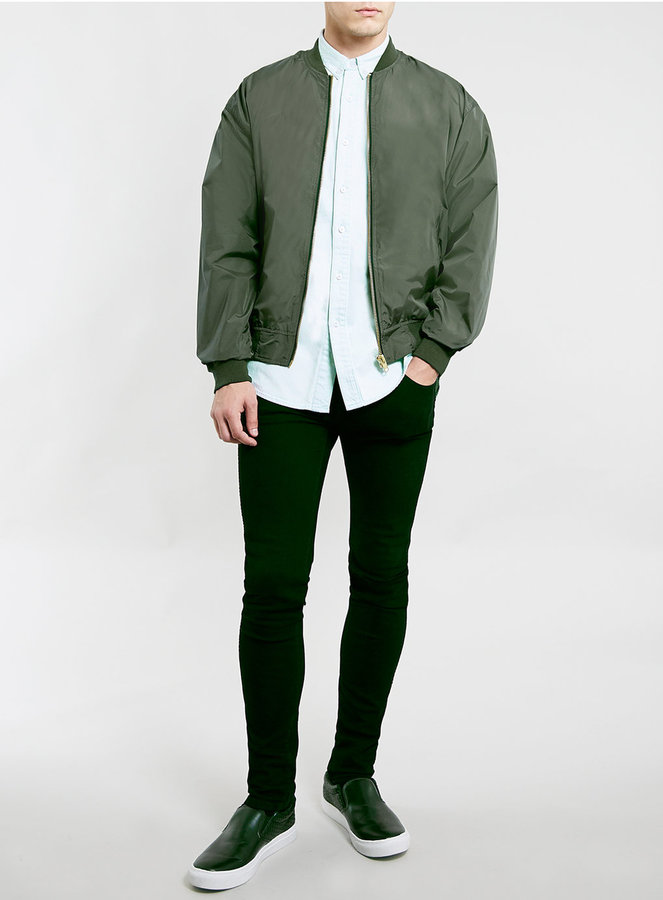 Topman Khaki Oversize Bomber Jacket 95 Topman Lookastic