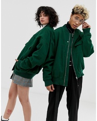 Collusion Unisex Bomber Jacket With Utility Pockets