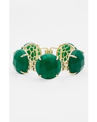 Kendra Scott Cassie Stone Line Bracelet Green Onyx Gold