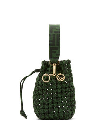 Fendi Green And Brown Mini Braided Mon Tresor Bag