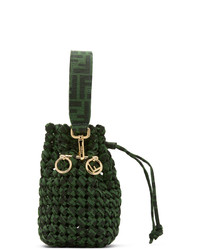 Fendi Green And Brown Mini Braided Mon Tresor Bag