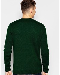 Asos Brand Cable Knit Sweater In Green