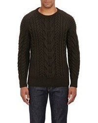 Ralph Lauren Black Label Chunky Cable Knit Sweater Green