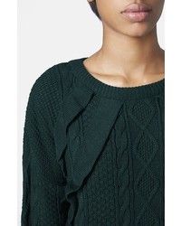 Topshop Frill Raglan Knit Sweater