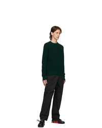 Off-White Green Intarsia Knit Sweater