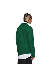 Lanvin Green Wool And Baby Alpaca V Neck Sweater