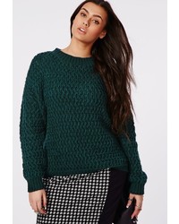 Missguided Plus Size Chunky Knit Sweater Forrest Green