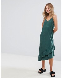 Monki Asymmetric Midi Slip Dress