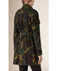 Burberry Brit Camouflage Print Cotton Field Jacket