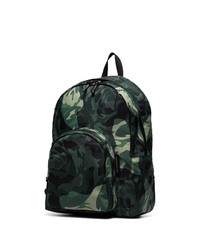 Alexander McQueen Green Camouflage Print Backpack